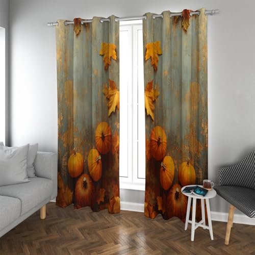 UIRINGART Landhausstil Raum Verdunkelung Verdunkelung Vorhänge Thanksgiving Thema Kürbis Gelb Ahorn Blatt Muster Fenstervorhänge für Büro 2 Paneele B140xH270cm UIRINGART Landhausstil Raum Verdunkelung Verdunkelung Vorhänge Thanksgiving Thema Kürbis Gelb Ahorn Blatt Muster Fenstervorhänge für Büro 2 Paneele B140xH270cm von UIRINGART
