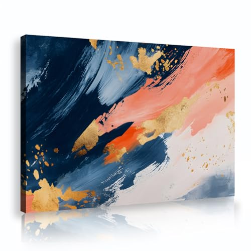 UIRINGART Moderne Leinwand Wandkunst Abstrakte bunte Pinselstriche Textur Malerei Zeitgenössische Bilder Kunstwerk Drucke für Schlafzimmer Büro Dekor 40x60cm Innenrahmen von UIRINGART