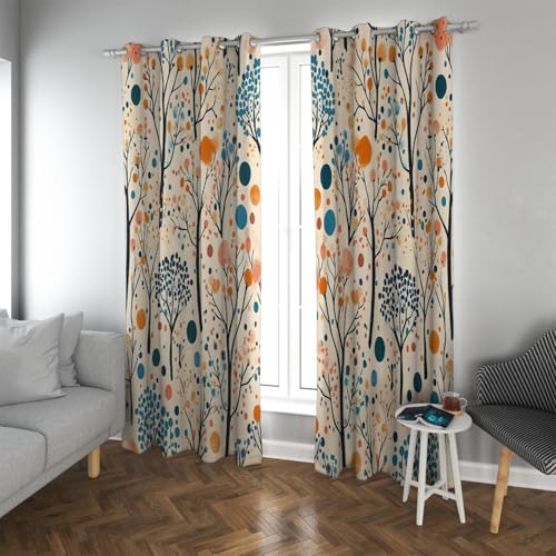 UIRINGART Moderne geometrische Muster Fenstervorhänge Abstrakter Toter Baum mit bunten Punkten Thermische Verdunkelungsvorhänge für Wohnzimmer 2 Paneele B228xH228cm UIRINGART Moderne geometrische Muster Fenstervorhänge Abstrakter Toter Baum mit bunten Punkten Thermische Verdunkelungsvorhänge für Wohnzimmer 2 Paneele B228xH228cm von UIRINGART
