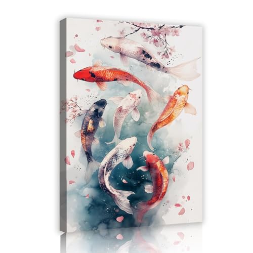 UIRINGART Viel Glück Koi Fisch Leinwand Wandkunst Zen Dekor Aquarell Malerei Bilder Kunstwerk Drucke Japanischer Stil Poster oder Wohnzimmer Dekor 45x70cm Innenrahmen UIRINGART Viel Glück Koi Fisch Leinwand Wandkunst Zen Dekor Aquarell Malerei Bilder Kunstwerk Drucke Japanischer Stil Poster oder Wohnzimmer Dekor 45x70cm Innenrahmen von UIRINGART
