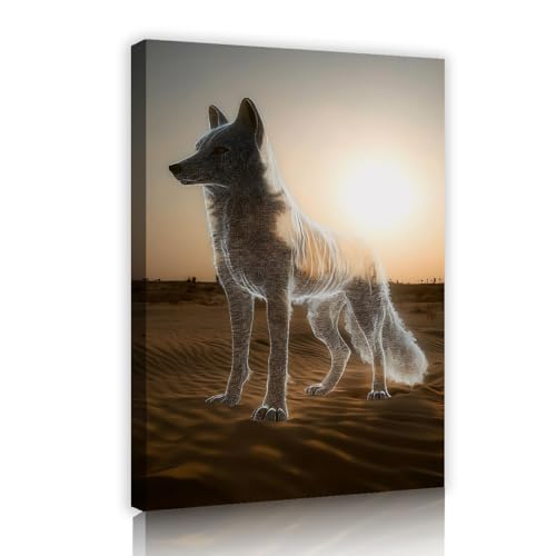UIRINGART Wüste Traum Wolf Leinwand Wandkunst Tierwelt Silhouette Poster Malerei Tierdrucke Ästhetische Bilder Kunstwerk für Arbeitszimmer Dekor 30x45cm Innenrahmen UIRINGART Wüste Traum Wolf Leinwand Wandkunst Tierwelt Silhouette Poster Malerei Tierdrucke Ästhetische Bilder Kunstwerk für Arbeitszimmer Dekor 30x45cm Innenrahmen von UIRINGART