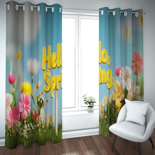 rustikaler Stil Verdunkelungsvorhänge ästhetisches Design Blauer Himmel Bunte Blumen Rasen Landschaft Sichtschutz Fenster Vorhänge für Waschküche 2 Paneele B168xH229cm rustikaler Stil Verdunkelungsvorhänge ästhetisches Design Blauer Himmel Bunte Blumen Rasen Landschaft Sichtschutz Fenster Vorhänge für Waschküche 2 Paneele B168xH229cm von UIRINGART