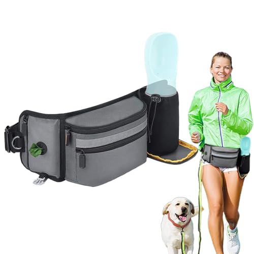Luvo Bag,Multifunktions-Gassitasche,Mit Flaschenhalter Kotbeutelspender Und Verstellbarem Gurt,Mit D-Ring FüR Die Leine,Gibt Ihnen Die HäNde Frei (Grau) von UIRPK