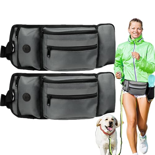 Luvo Bag,Multifunktions-Gassitasche,Mit Flaschenhalter Kotbeutelspender Und Verstellbarem Gurt,Mit D-Ring FüR Die Leine,Gibt Ihnen Die HäNde Frei (Grau*2) von UIRPK