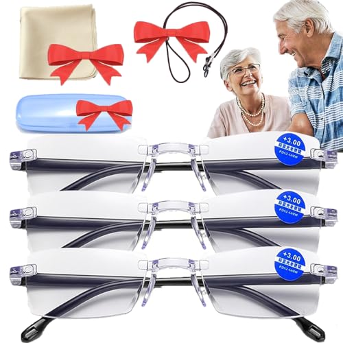 UIRPK Autozoom-Brille FüR Presbyopie, Automatische Zoom Lesebrille,Zoom Brille, Intelligente Zoom Lesebrille, Intelligente Zoom Brille, Autozoom Brille FüR Presbyopie (3 Satz,3.0 X) von UIRPK