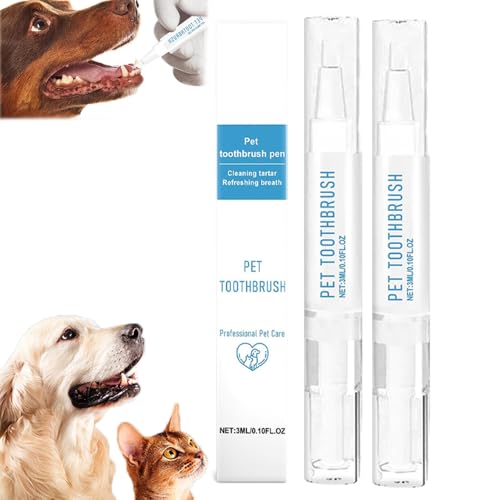UIRPK Pet Toothbrush Pen,New Pet Toothbrush,Zahnbürstenstift für Haustiere,zahnbürstenstift,Dog Tartar Remover for Teeth,Cat/Dog Tooth Whitening & Cleaning,Natural Plant Substance (2PCS) von UIRPK