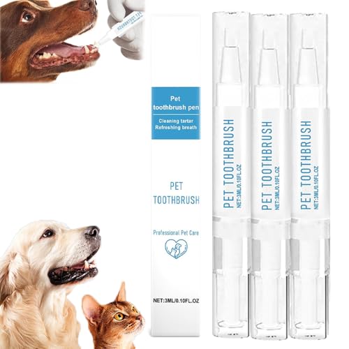 UIRPK Pet Toothbrush Pen,New Pet Toothbrush,Zahnbürstenstift für Haustiere,zahnbürstenstift,Dog Tartar Remover for Teeth,Cat/Dog Tooth Whitening & Cleaning,Natural Plant Substance (3PCS) von UIRPK
