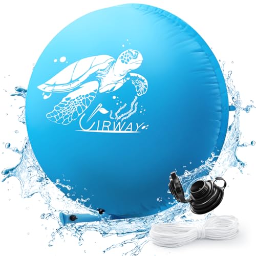 UIRWAY Poolkissen Winter XXL | Poolkissen Rund 3m mit Doppelnaht | Luftkissen Pool Winter inkl. Reparaturkit & Der Verlängerte LuftfüLlstutzen | Pool Kissen ÜBerwinterung | Winterkissen mit 15m Seil von UIRWAY