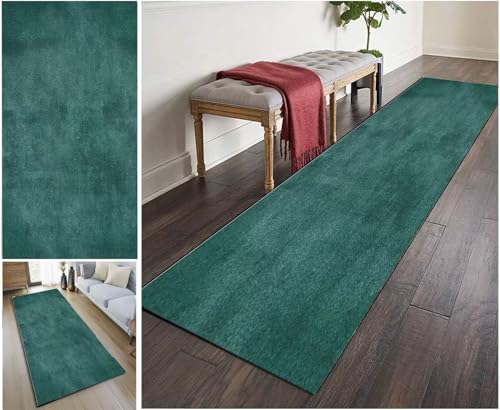 UISBOODR Läufer Flur Küche Teppich rutschfest Waschbar Vintage Teppichmatten Korridor Polyester Wohnzimmer Schlafzimmer 40-120cm Breit, Anpassbare Größe von UISBOODR