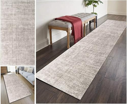 UISBOODR Läufer Teppich Flur rutschfest Kücheläufer Waschbar Meterware Teppichmatten Waschbar Korridor Wohnzimmer Schlafzimmer 40-120cm Breit, Anpassbare Größe von UISBOODR