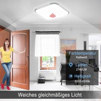 24W led Deckenleuchte Kaltweiß Radar Sensor mit Bewegungsmelder - Moderne Deckenlampe Ultraslim led Panel Küche Wohnzimmer Schlafzimmer Wandlampe von UISEBRT