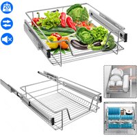 2x Küchenschublade Teleskopschublade 50cm - Küchenschrank Schrankauszug Schlafzimmerschränke Korbauszug Vollauszug (50cm) - Uisebrt von UISEBRT