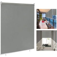 Aussenrollo Senkrechtmarkise Verdunkelungsrollo Aussen Balkonrollo Sichtschutz Rollo Beschattung Sonnenschutzrollo uv Schutz (100140cm, Grau) - Grau von UISEBRT