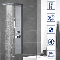 Uisebrt - Duschpaneel Regendusche - 4 in 1 Regendusch System Duschset aus Gebürstetes Edelstahl 304 mit Handbrause, Regendusche, Massagedusche und von UISEBRT