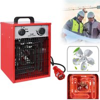 Heizlüfter Elektroheizung 5KW 400V - Bauheizer Elektroheizer Heizstrahler Heizgeraet Heizgebläse mit Thermostat & 4 Heizstufen (5KW) - Uisebrt von UISEBRT