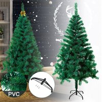 Künstlicher Weihnachtsbaum 150cm - Grün pvc Christbaum Dekobaum Tannenbaum mit Metallständer (Grün pvc, 150cm) - Uisebrt von UISEBRT