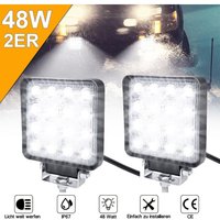 Uisebrt - led Arbeitsscheinwerfer 12V led Zusatzscheinwerfer 2 x 48W - Offroad Auto Scheinwerfer Reflektor Flutlicht Rückfahrscheinwerfer IP67 Uisebrt - led Arbeitsscheinwerfer 12V led Zusatzscheinwerfer 2 x 48W - Offroad Auto Scheinwerfer Reflektor Flutlicht Rückfahrscheinwerfer IP67 von UISEBRT