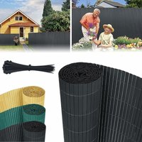 Pvc Sichtschutzmatte 120x300cm - Sichtschutz Garten Sichtschutzzaun Sichtschutzwand Schilfmatten Anthrazit fuer Balkon, Pool, Garten und Terrasse von UISEBRT