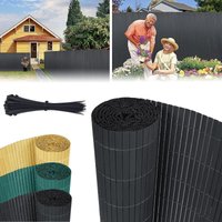 Pvc Sichtschutzmatte 120x400cm - Sichtschutz Garten Sichtschutzzaun Sichtschutzwand Schilfmatten Anthrazit fuer Balkon, Pool, Garten und Terrasse von UISEBRT