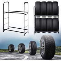 Reifenregal 8 Reifen - Reifenständer Lagerregal Schwerlastregal, 107 * 46 * 117cm, Schwarz - Uisebrt von UISEBRT