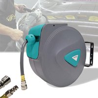 Uisebrt - Schlauchtrommel Automatik Druckluft 10m - Druckluftschlauch Aufroller Wandschlauchhalter Grau (10m) von UISEBRT