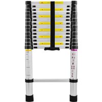Uisebrt - Teleskopleiter Aluminium 4.4M, Ausziehleiter Multifunktionsleiter Alu-Teleskopleiter Rutschfester Mehrzweckleiter Stehleiter Aluleiter 150 von UISEBRT