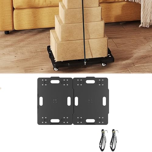 UISBERT Transportroller Erweiterbar Set, 2 Stück, Möbelroller mit Gummirädern, 52x39 cm, Modular Spleißbar, 150 kg Tragkraft, Umzugshelfer für Möbel-Transport, Schwarz UISBERT Transportroller Erweiterbar Set, 2 Stück, Möbelroller mit Gummirädern, 52x39 cm, Modular Spleißbar, 150 kg Tragkraft, Umzugshelfer für Möbel-Transport, Schwarz von UISEBRT