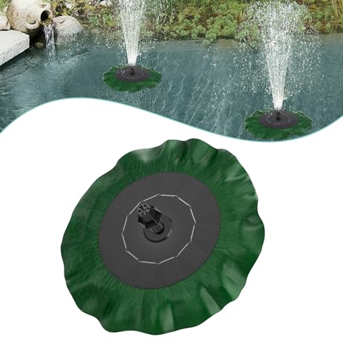 UISEBRT 1.4W Solar Springbrunnen Solarpumpe Lotusblatt Teichpumpe mit Solarpanel Solarbrunnen Wasserpumpe Fontäne für Garten Teich Vogelbad【1.4W】 von UISEBRT