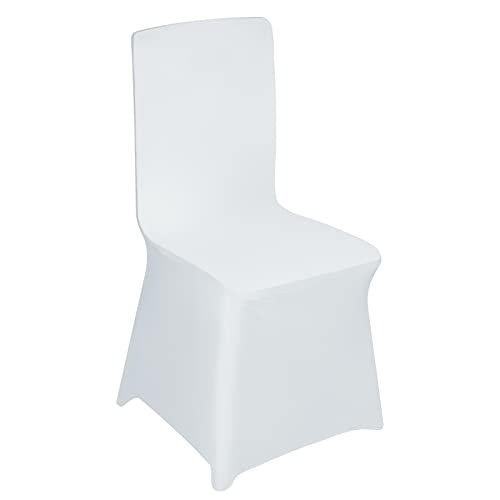 UISEBRT 100 Stück Universell Stuhlhussen Stretch Weiß Stuhlbezüge Moderne für Hochzeiten und Feiern Geburtstag Dekoration (100 Stück) von UISEBRT