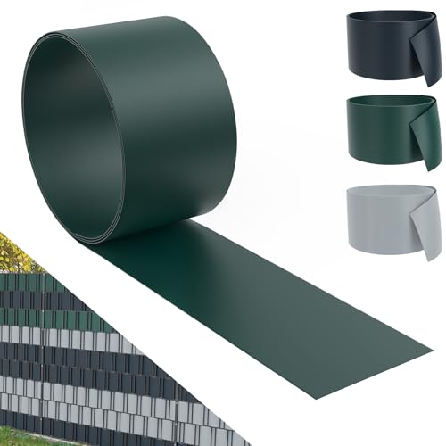 UISEBRT 10x Sichtschutzstreifen Hart PVC für doppelstabmatten - Sichtschutz Balkon gartenzaun Anthrazit,25m x 19cm (Grün) von UISEBRT