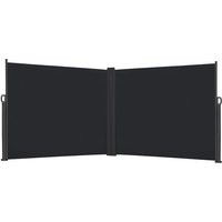 UISEBRT 180 x 600 cm Doppel seitenmarkise ausziehbar Sonnenschutz Sichtschutz fuer Balkon Terrasse Garten, Anthrazit von UISEBRT