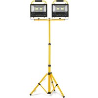 UISEBRT 2 * 100W LED Baustrahler AKKU mit Stativ, LED Arbeitsscheinwerfer Fluter Kaltweiß Wasserdicht IP65 für den Innen-und Außenbereich UISEBRT 2 * 100W LED Baustrahler AKKU mit Stativ, LED Arbeitsscheinwerfer Fluter Kaltweiß Wasserdicht IP65 für den Innen-und Außenbereich von UISEBRT