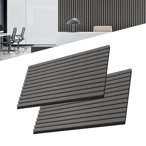UISEBRT 2 Stück Akustikpaneele Set Wandverkleidung Wandpaneele aus Echtholz Furnier Akustikplatten Lamellenwand Holzpaneele Wand 3D Holzpaneele Akustikfilz 120 x 60 cm Anthrazit UISEBRT 2 Stück Akustikpaneele Set Wandverkleidung Wandpaneele aus Echtholz Furnier Akustikplatten Lamellenwand Holzpaneele Wand 3D Holzpaneele Akustikfilz 120 x 60 cm Anthrazit von UISEBRT