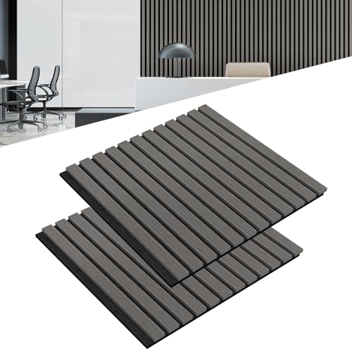 UISEBRT 2 Stück Akustikpaneele Set Wandverkleidung Wandpaneele aus Echtholz Furnier Akustikplatten Lamellenwand Holzpaneele Wand 3D Holzpaneele Akustikfilz 60 x 60 cm Anthrazit UISEBRT 2 Stück Akustikpaneele Set Wandverkleidung Wandpaneele aus Echtholz Furnier Akustikplatten Lamellenwand Holzpaneele Wand 3D Holzpaneele Akustikfilz 60 x 60 cm Anthrazit von UISEBRT