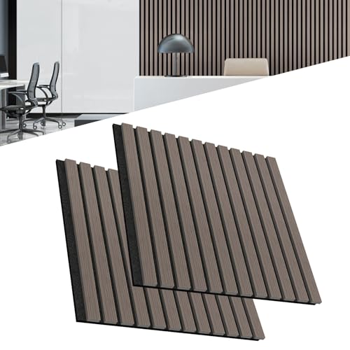 UISEBRT 2 Stück Akustikpaneele Set Wandverkleidung Wandpaneele aus Echtholz Furnier Akustikplatten Lamellenwand Holzpaneele Wand 3D Holzpaneele Akustikfilz 60 x 60 cm Braun UISEBRT 2 Stück Akustikpaneele Set Wandverkleidung Wandpaneele aus Echtholz Furnier Akustikplatten Lamellenwand Holzpaneele Wand 3D Holzpaneele Akustikfilz 60 x 60 cm Braun von UISEBRT