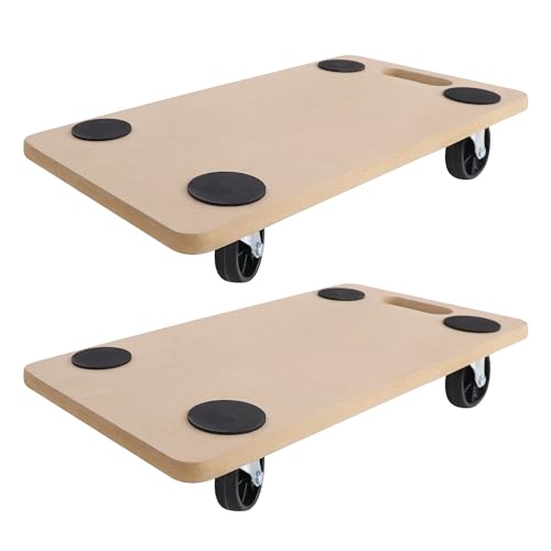 UISEBRT 2 Stück Transportroller 580 x 290 x 108mm Rollbretter Transport aus MDF-Platte Möbelroller Transporthilfe für Umzug Möbel-Transport - 200kg Tragkraft von UISEBRT