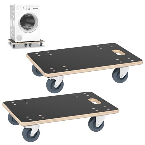 UISEBRT 2 Stück Transportroller 600 x 400 x 145 mm Rollbretter Transport aus Mehrschichtige wasserdichte Platten Möbelroller Transporthilfe für Umzug Möbel-Transport, 200 kg Tragkraft von UISEBRT