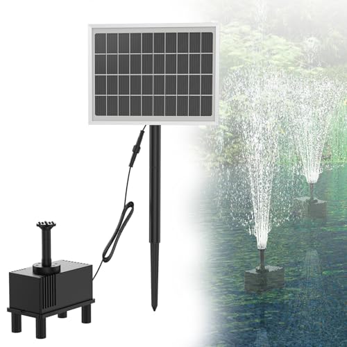 UISEBRT 2W Springbrunnen Solarpumpe Wasserspiel Fontäne Solar Pumpe Teichpumpe für Garten,Vogel-Bad,Teich,Fisch-Behälter (2W) von UISEBRT