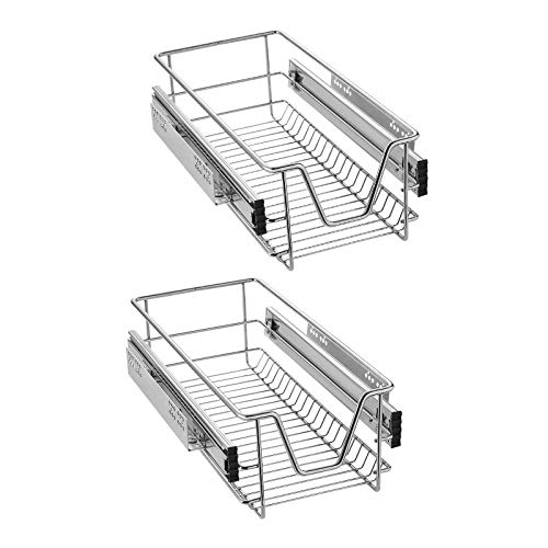 UISEBRT 2x Küchenschublade Teleskopschublade 30cm Schlafzimmerschublade Organizer Küchenschrank Küchen Regal Korbauszug Vollauszug 20kg Belastbar von UISEBRT