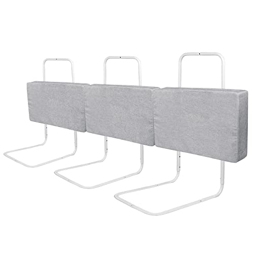 UISEBRT 3 Stück Bettgitter 60cm Rausfallschutz Bett, Bettschutzgitter für Kinder 5-Loch Höhenverstellbar Kinderbettgitter Sicherheitsschutz für Kleinkinder, Babys und Kinder, 180cm, Grau von UISEBRT