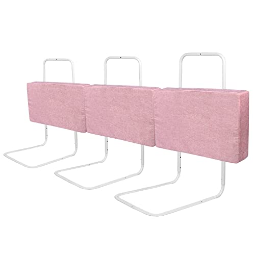 UISEBRT 3 Stück Bettgitter 60cm Rausfallschutz Bett, Bettschutzgitter für Kinder 5-Loch Höhenverstellbar Kinderbettgitter Sicherheitsschutz für Kleinkinder, Babys und Kinder, 180cm, Rosa von UISEBRT