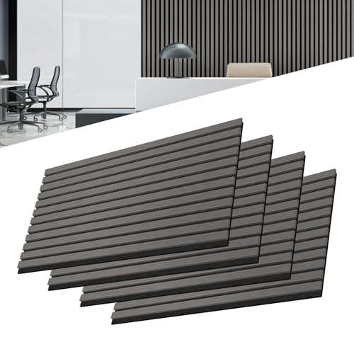 UISEBRT 4 Stück Akustikpaneele Set Wandverkleidung Wandpaneele aus Echtholz Furnier Akustikplatten Lamellenwand Holzpaneele Wand 3D Holzpaneele Akustikfilz 120 x 60 cm Anthrazit UISEBRT 4 Stück Akustikpaneele Set Wandverkleidung Wandpaneele aus Echtholz Furnier Akustikplatten Lamellenwand Holzpaneele Wand 3D Holzpaneele Akustikfilz 120 x 60 cm Anthrazit von UISEBRT