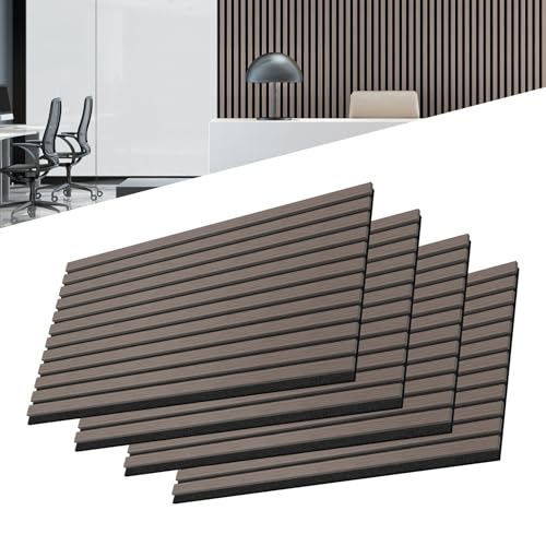 UISEBRT 4 Stück Akustikpaneele Set Wandverkleidung Wandpaneele aus Echtholz Furnier Akustikplatten Lamellenwand Holzpaneele Wand 3D Holzpaneele Akustikfilz 120 x 60 cm Braun UISEBRT 4 Stück Akustikpaneele Set Wandverkleidung Wandpaneele aus Echtholz Furnier Akustikplatten Lamellenwand Holzpaneele Wand 3D Holzpaneele Akustikfilz 120 x 60 cm Braun von UISEBRT