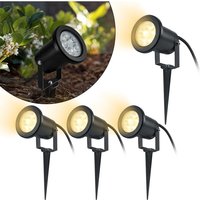 UISEBRT 4 x 3W LED Gartenstrahler mit Erdspieß, Gartenleuchten Warmweiß Wasserdicht IP65 für den Außenbereich Garten Teich Landschaft mit ohne von UISEBRT