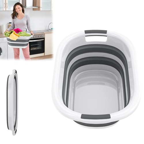 UISEBRT 40L Faltbarer Wäschekorb aus PP+TPE, Platzsparender Laundry Basket mit Griffen, Portable Washing Tub Waschbehälter Organizer Aufbewahrungsbehälter für Zuhause, Camping UISEBRT 40L Faltbarer Wäschekorb aus PP+TPE, Platzsparender Laundry Basket mit Griffen, Portable Washing Tub Waschbehälter Organizer Aufbewahrungsbehälter für Zuhause, Camping von UISEBRT