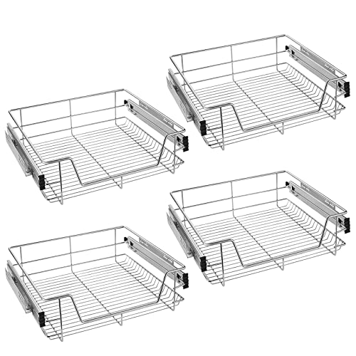 UISEBRT 4X Küchenschublade Teleskopschublade 60cm - Küchenschrank Schrankauszug Schlafzimmerschränke Korbauszug vollauszug (60cm) von UISEBRT