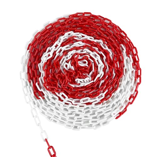 UISEBRT Absperrkette Kunststoffkette 25m Rot/Weiß 6mm Warnkette Kunststoff Baustellensicherungskette Plastikkette UISEBRT Absperrkette Kunststoffkette 25m Rot/Weiß 6mm Warnkette Kunststoff Baustellensicherungskette Plastikkette von UISEBRT