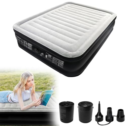 UISEBRT Aufblasbare Matratze PVC Luftbett Selbstaufblasend Luftmatratze Aufblasbar Gästebett für Camping Heimgebrauch 195 x1 52 x 46 cm für 2 Personen von UISEBRT