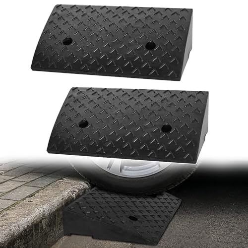 UISEBRT Auffahrrampe Kunststoff 2 Stück Bordsteinrampe Gummi Schwerlast Rampe bis 2.5 Tonnen Mobile Hebebühne 320mm Verladerampe für KFZ PKW Auto Motorrad - Schwarz UISEBRT Auffahrrampe Kunststoff 2 Stück Bordsteinrampe Gummi Schwerlast Rampe bis 2.5 Tonnen Mobile Hebebühne 320mm Verladerampe für KFZ PKW Auto Motorrad - Schwarz von UISEBRT