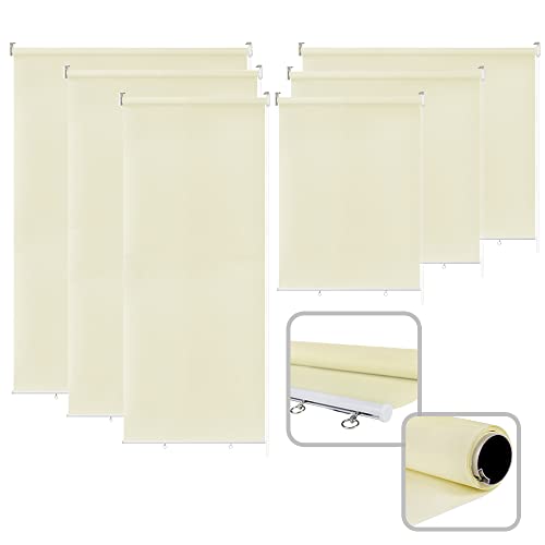 UISEBRT Außenrollo Senkrechtmarkise Verdunkelungsrollo Außen Balkonrollo Sichtschutz Rollo Beschattung Sonnenschutzrollo UV Schutz (100 * 140cm, Beige) von UISEBRT